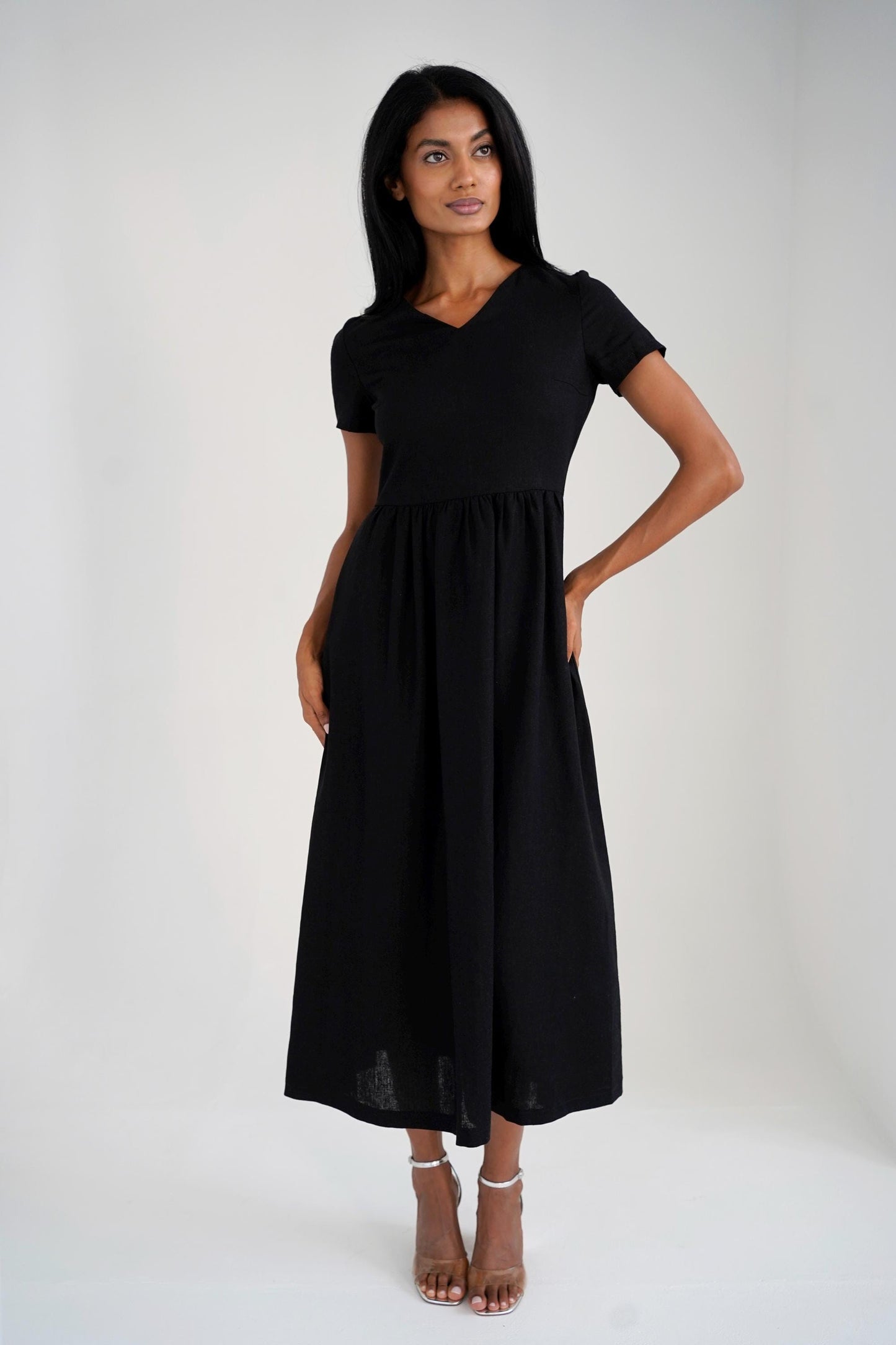 Maxi Linen Dress, Summer Maxi Dress, Linen Dress for Women, Black Maxi Dress, Natural Linen Dress, Plus Size Linen Clothing, Casual Dress