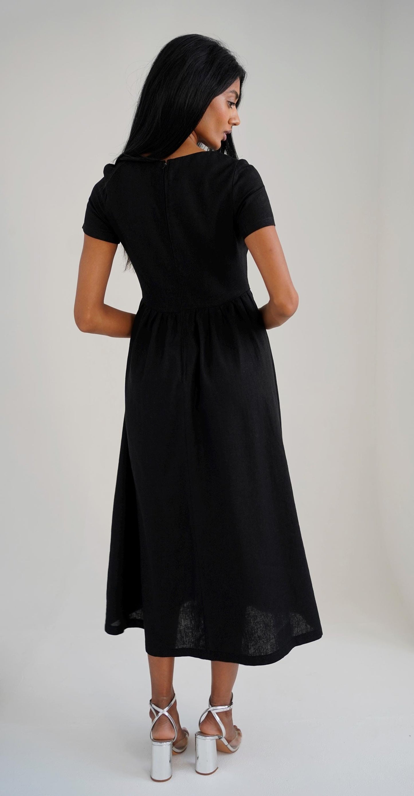 Maxi Linen Dress, Summer Maxi Dress, Linen Dress for Women, Black Maxi Dress, Natural Linen Dress, Plus Size Linen Clothing, Casual Dress
