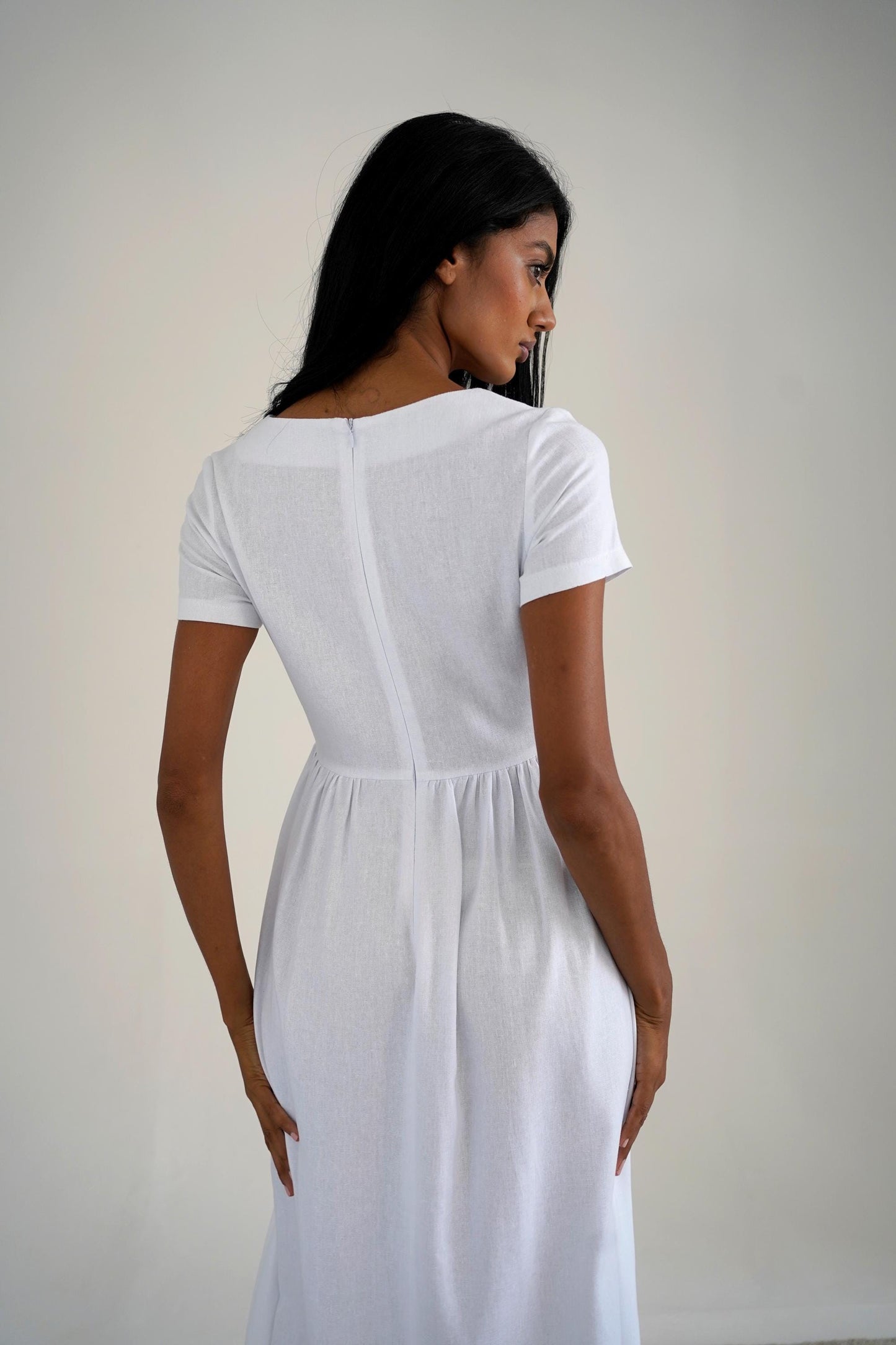 Maxi Linen Dress linen clothing, Maxi White Linen Dress, Long White Linen Dress, Plus Size Linen Clothing, Casual Elegant Dress, Loose Dress