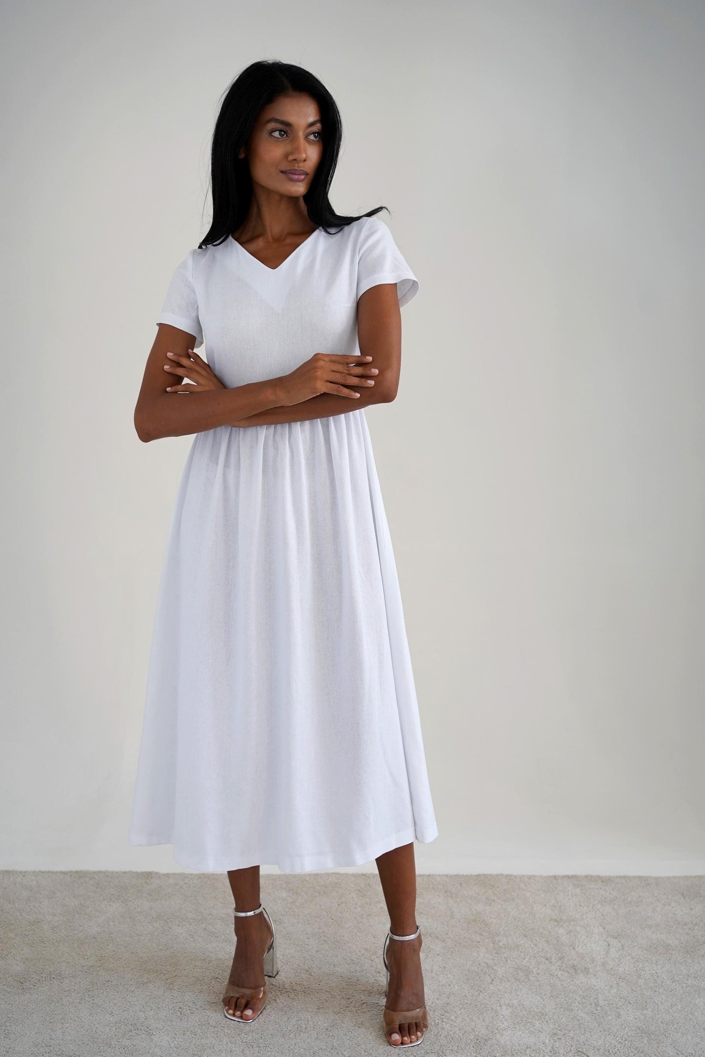Maxi Linen Dress linen clothing, Maxi White Linen Dress, Long White Linen Dress, Plus Size Linen Clothing, Casual Elegant Dress, Loose Dress