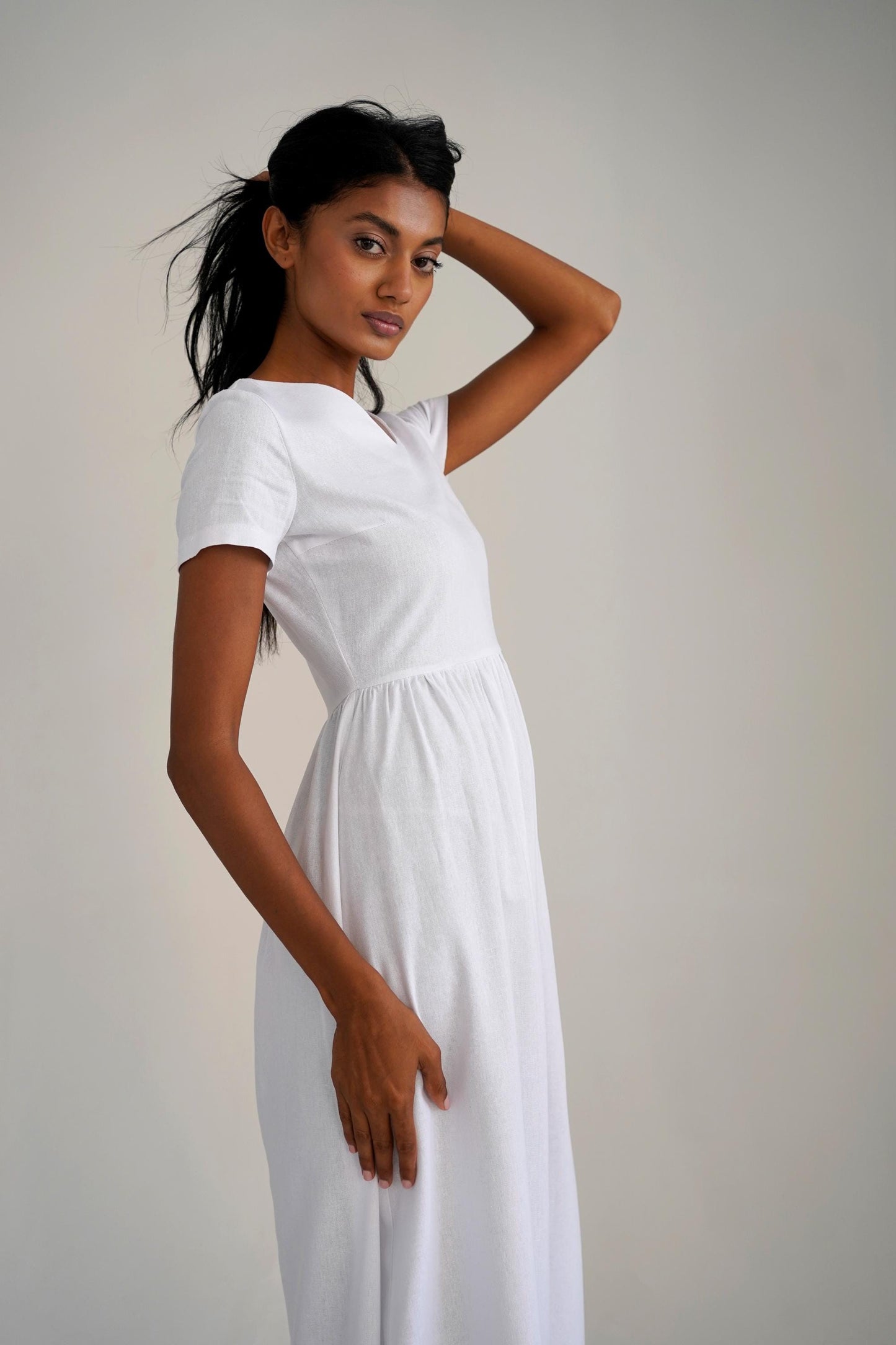 Maxi Linen Dress linen clothing, Maxi White Linen Dress, Long White Linen Dress, Plus Size Linen Clothing, Casual Elegant Dress, Loose Dress