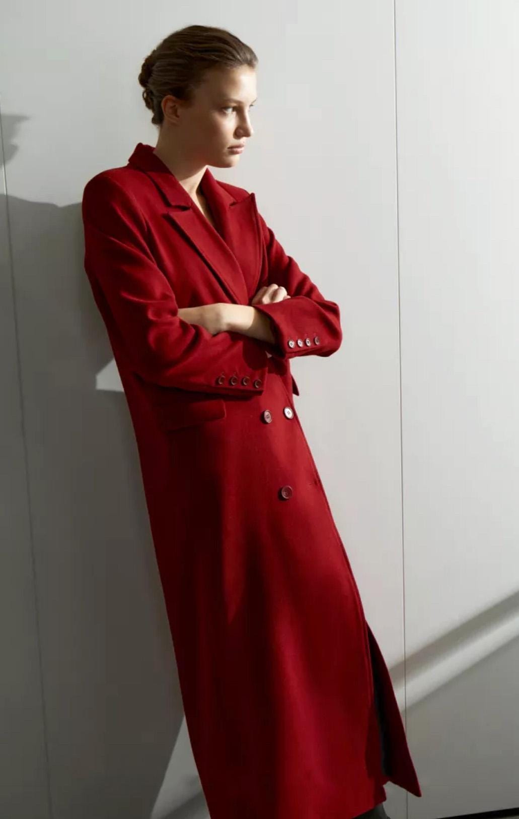 Red Wool Coat, Lined Warm Winter Coat, Oversized Wool Coat, Fall Belted Coat, Women Maxi Coat, Fall Coat, Wrap Overcoat