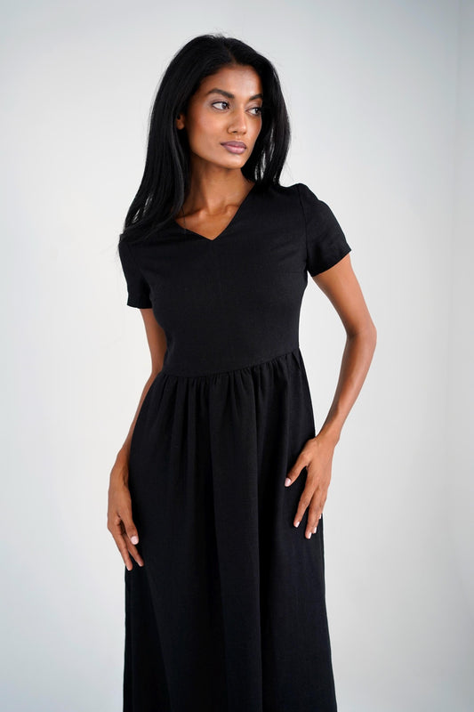 Maxi Linen Dress, Summer Maxi Dress, Linen Dress for Women, Black Maxi  Dress, Natural Linen Dress, Plus Size Linen Clothing, Casual Dress