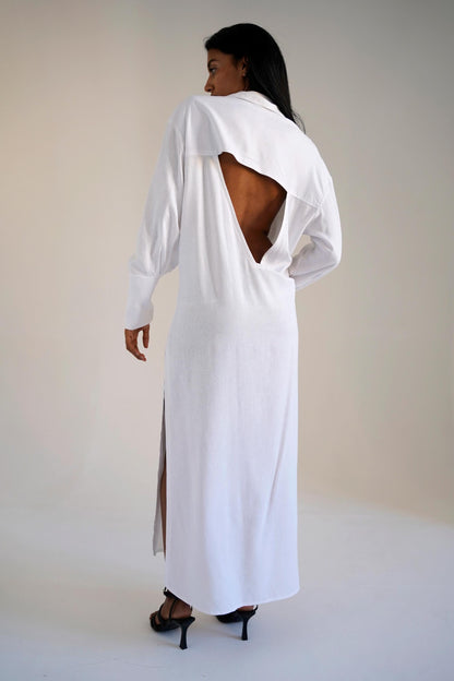 Maxi Linen Dress linen clothing, Dress with long sleeve,  White Maxi  Dress,  Natural Linen Dress,  Plus Size Linen Clothing, Casual Dress