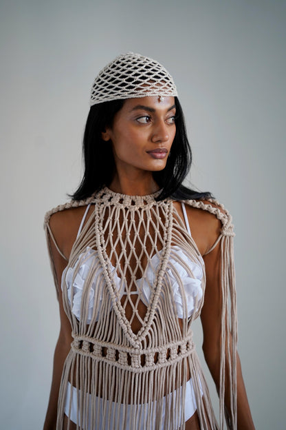 Macrame Set, Beach Dress, Tulum Outfit Festival Outfit, Rave outfit, Festival Burning Man Outfit, Boho Wedding Dress, Festival Clothing
