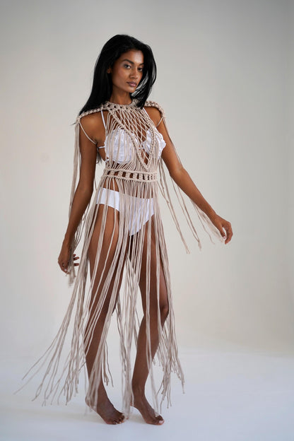 Festival Outfit, Macrame Dress, Goddess dress, Tulum Outfit, Rave outfit, Festival Burning Man Outfit, Boho Wedding Dress, Festival Clothing