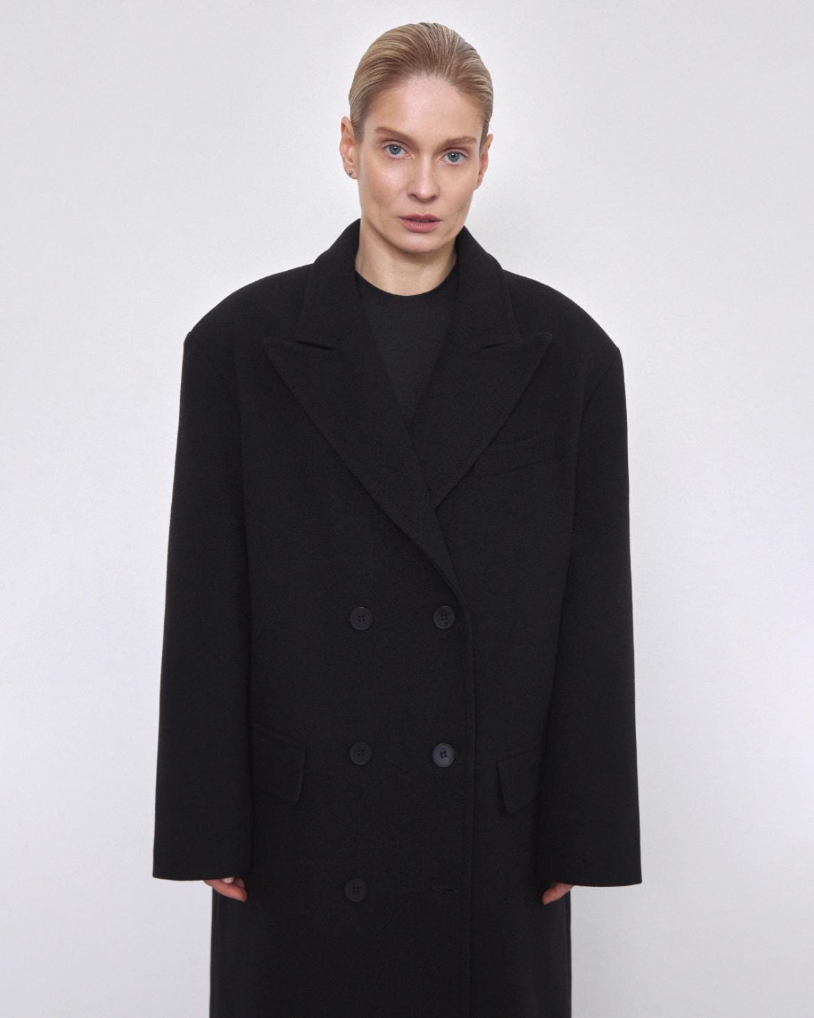 Black Wool Coat , Lined Warm Winter Coat, Oversized  Cashmere Wool Coat, Fall Belted Coat, Boyfriend Women Coat, Fall Coat, Wrap Overcoat